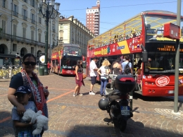 Foto 4: Bus wisata 'city tour' di Torino, tersedia 3 lines dengan jalur yang berbeda. (Foto dok.: Suryadi)