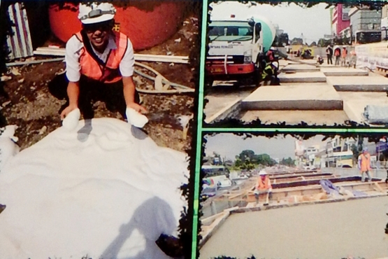 Proses pengerjaan fly over Antapani berteknologi CMB. (Foto: Balitbang Kementerian PUPR)