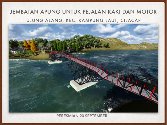 Desain grafis Jembatan Apung di Cilacap. (Sumber: Balitbang Kementerian PUPR)