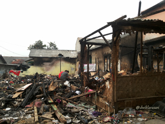 Lokasi kebakaran Kampung Lio, Depok, pada 9 Agustus 2016
