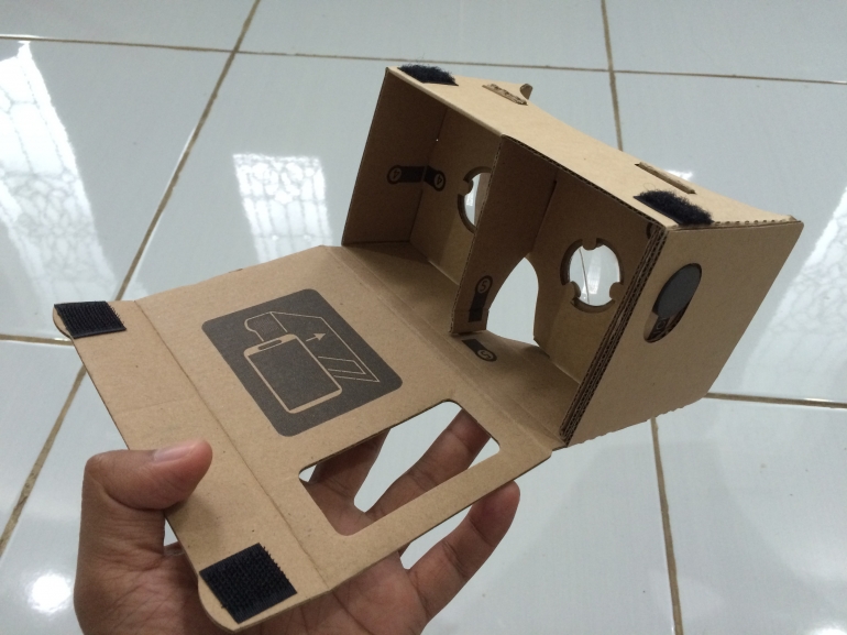 Cardboard VR berbagan kardus (dokpri)
