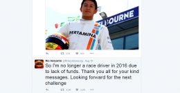 Twit Rio Haryanto tanggal 10 Agustus 2016 setelah diputus kontraknya oleh Manor Racing Team ( sumber: Twitter Rio)