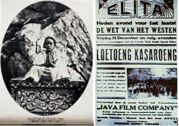 Ingatan saya menonton film-film jadoel Indonesia sudah samar-samar. Dalam gambar, poster film Lutung Kasarung pertama kali dibuat oleh orang Belanda tahun 1926. (foto sumber: https://kianinarakei.wordpress.com/2012/11/02/mengenal-film-pertama-indonesia/)