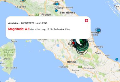 Lokasi gempa pada Jumat 26 Agustus, FOTO: centrometeoitaliano.it