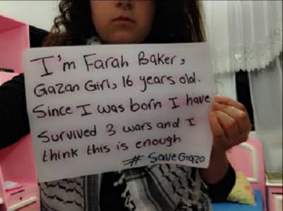 Coretan Farah Baker tahun 2014 saat usianya 16