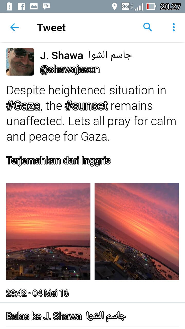 Senja di langit Gaza @ShawaJason