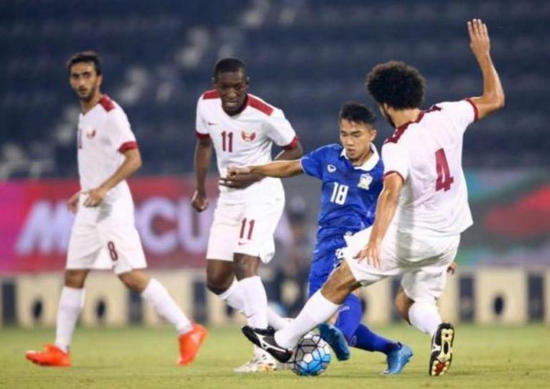 "Ujicoba Thailand vs Qatar / sumber : aseanfootball.org"