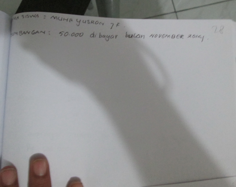 Bila sanggupnya memberi sumbangan Rp 50.000 ya tidak apa-apa