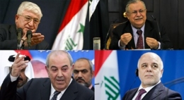 Atas Kiri-Kanan: Fuad Masum dan Jalal Talabani. Bawah Kiri-Kanan: Iyad Allawi dan Haider al-Abadi. Pemimpin Irak non-Sunni dan non-Arab (semua foto bersumber dari Aljazeera.com)