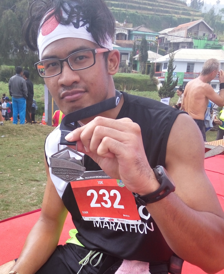 Ivan menyelesaikan 10k dengan waktu 01:14. Foto oleh Joseph Edwin