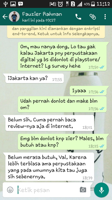 Hasil survey dengan Fauzier Rahman