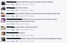 Tangkapan layar kolom komentar tentang 'meme cangkul'. Sumber: Facebook.com