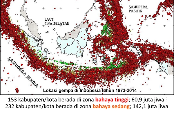 Bagaimana kita akan membangun negara dengan wilayah yang rawan gempa seperti ini? (Sumber: BNPB/Nangkring Kompasiana)