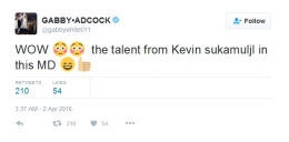 Tweet Gabby tentang Kevin (screenshot dari https://twitter.com/gabbywhite011)
