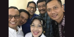 Tiga pasang calon gubernur dan wakil gubernur berfoto bersama di sela-sela pemeriksaan kesehatan di RS Mintoharjo, Jakarta, Sabtu (24/9/2016). (Istimewa)