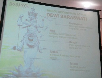 Konsep kecantikan menurut Dewi Saraswati (dok. Slide Sariayu)