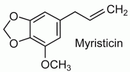 Senyawa miristrisin dalam pala.
