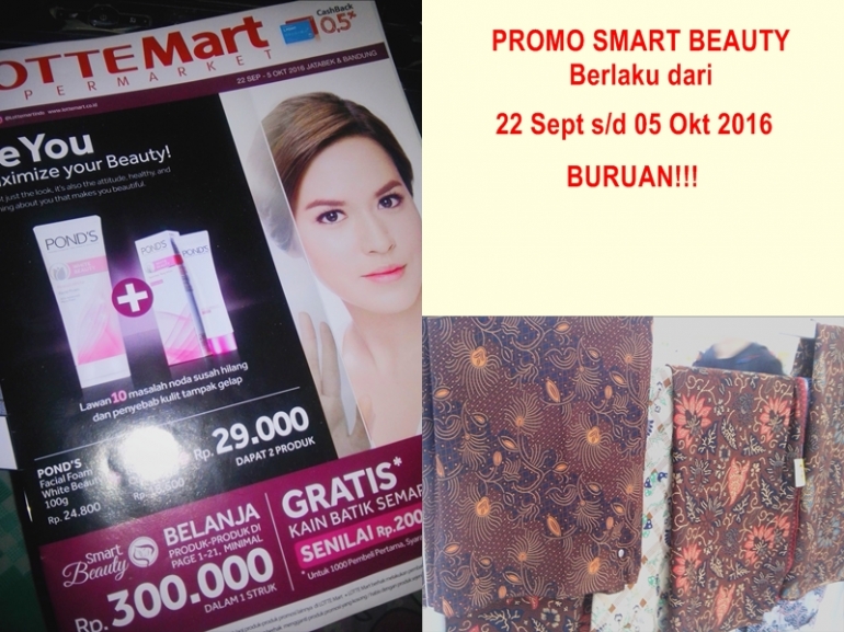 Katalog Promo Lottemart (kiri) , Kain Batik Semar (kanan) / dokpri