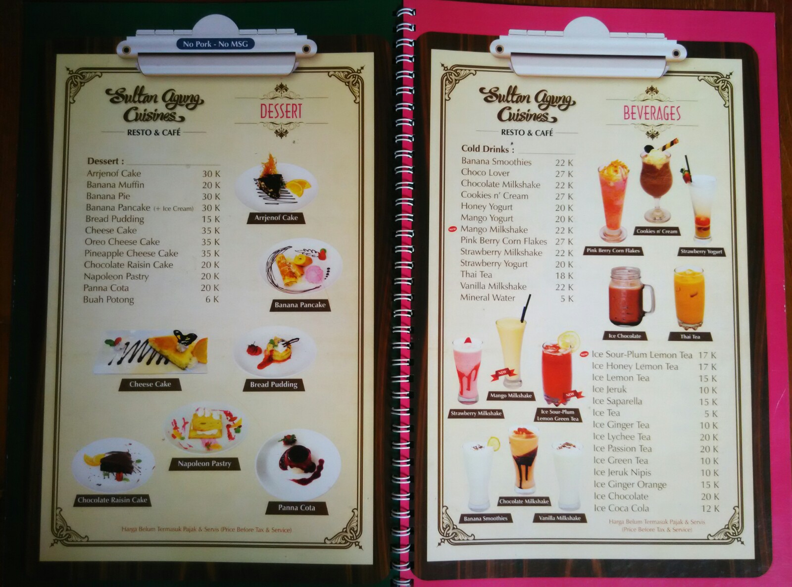 Menu dessert dan beverages tetanggaan (dok.pri)