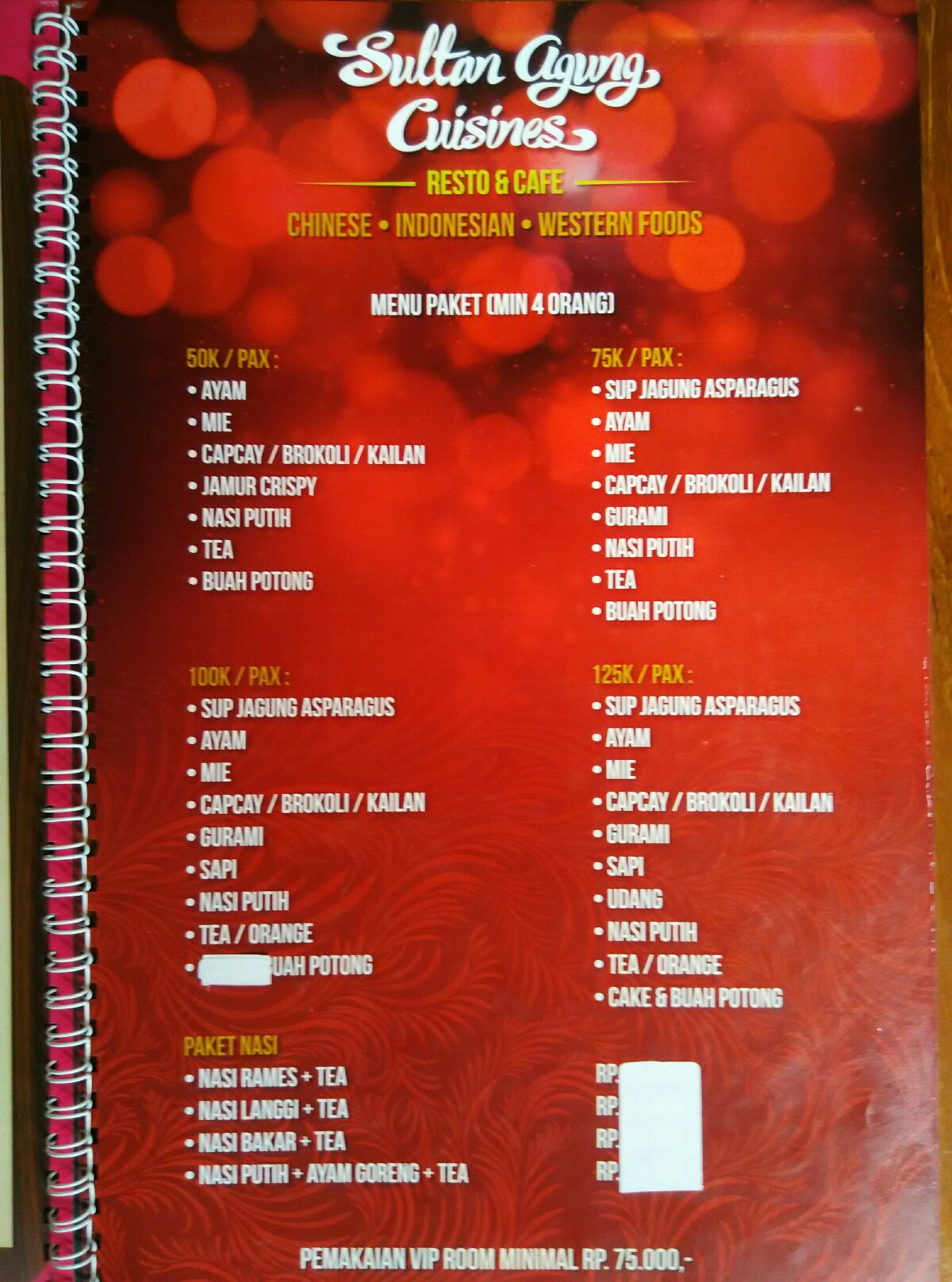 Paket hemat untuk 4 orang (dok.pri)