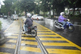 Perlintasan rel bengkong di jalan Slamet Riyadi, Solo (JIBI/Solopos)