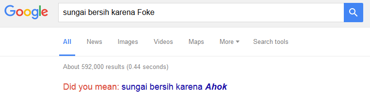 Hasil google bila diinput