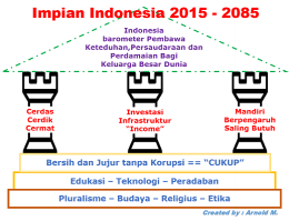 Landasan Pilar dan Tujuan Impian Indonesia 2015 - 2085 : Kreasi Arnold M