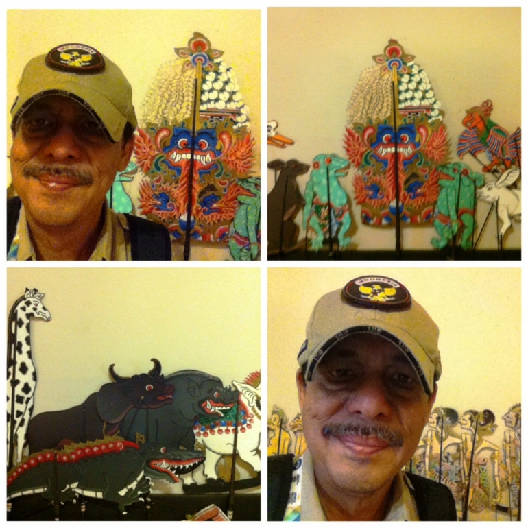 Selfie di depan wayang-wayang koleksi Rumah Topeng dan Wayang Setia Darma. (Foto: BDHS, 2016)