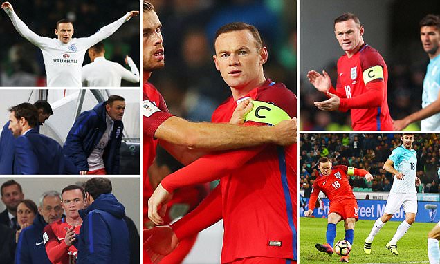 Sejumlah aksi Wayne Rooney dalam pertandingan kontra Slovenia/gambar dari Dailymail.co.uk.
