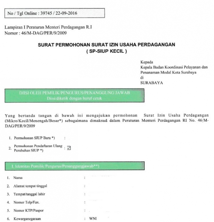 Surat Permohonan Mutasi Siup Dan Tdp Kumpulan Surat Penting