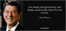 Kalimat motivasi dari Ronald Reagan untuk menjalani hidup sederhana (sumber: azquotes.com)