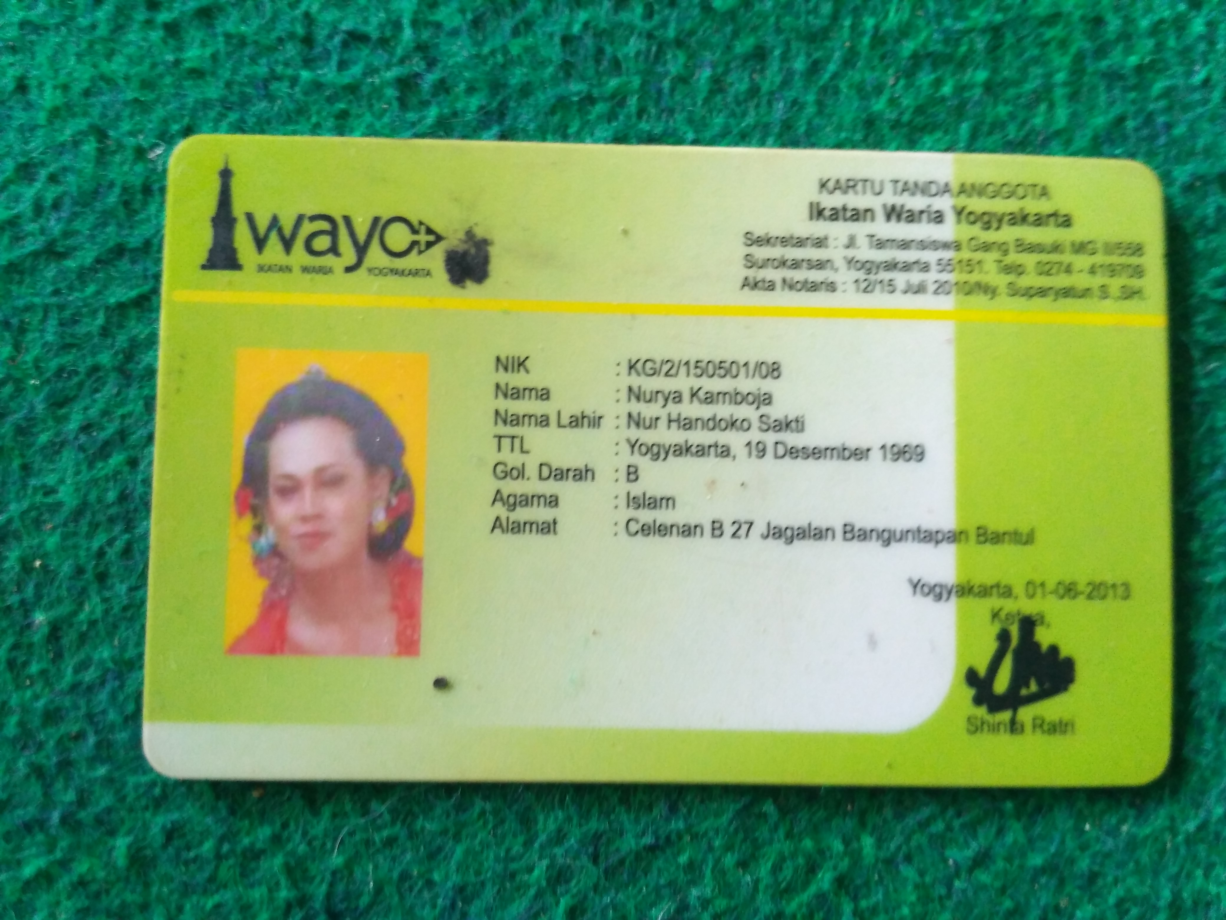 "kartu identitas keanggotaan iwayo.sumber:dokumentasi sendiri
