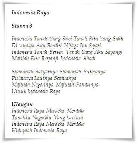 Lirik Lagu Indonesia Raya