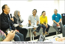 Launching dan Bedah Buku Cara Narsis Bisa Nulis di Ngoplah di Palmerah | Foto: Dian Kelana