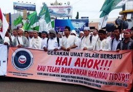 Aksi Damai Bela Islam di Bandar Lampung, Provinsi Lampung, Jum'at, 28 Oktober 2016 (Dokpri)