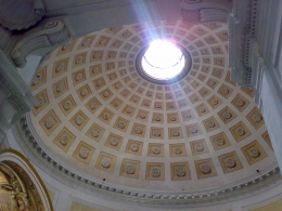 Detail Rotunda dengan cangkang kura2nya, serta “mata Oculus” di Basilica St Maria dei Angeli