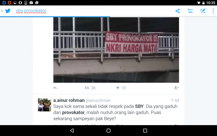 salah satu cuitan di twitter