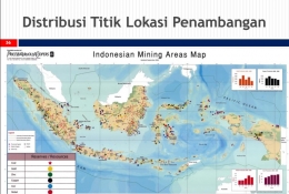 Distribusi lokasi penambangan di Indonesia.