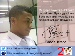 Foto Profil Gabriel Krado, dukungan untuk presiden Joko Widodo saat PILPRES