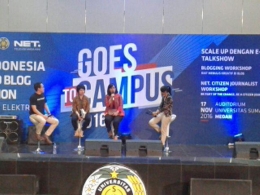 beberapa pembicara pada acara Goes to Kampus di USU Medan (17/11). Sumber; dokpri