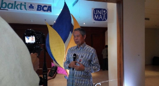 Suwignyo Budiman, petinggi BCA bercerita kenapa mengusung wayang dalam acara tersebut - Gbr: Zulfikar Akbar
