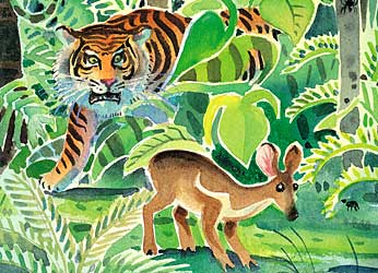 Contoh Dongeng Cerita Rakyat Kancil dan Harimau (Sumber: www.ceritarakyatnusantara.com)
