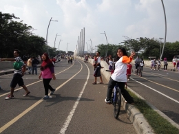 Fly Over KH Noer Ali Bekasi inilah yang menjadi rute para pesepeda peserta Fun Bike (dokpri)