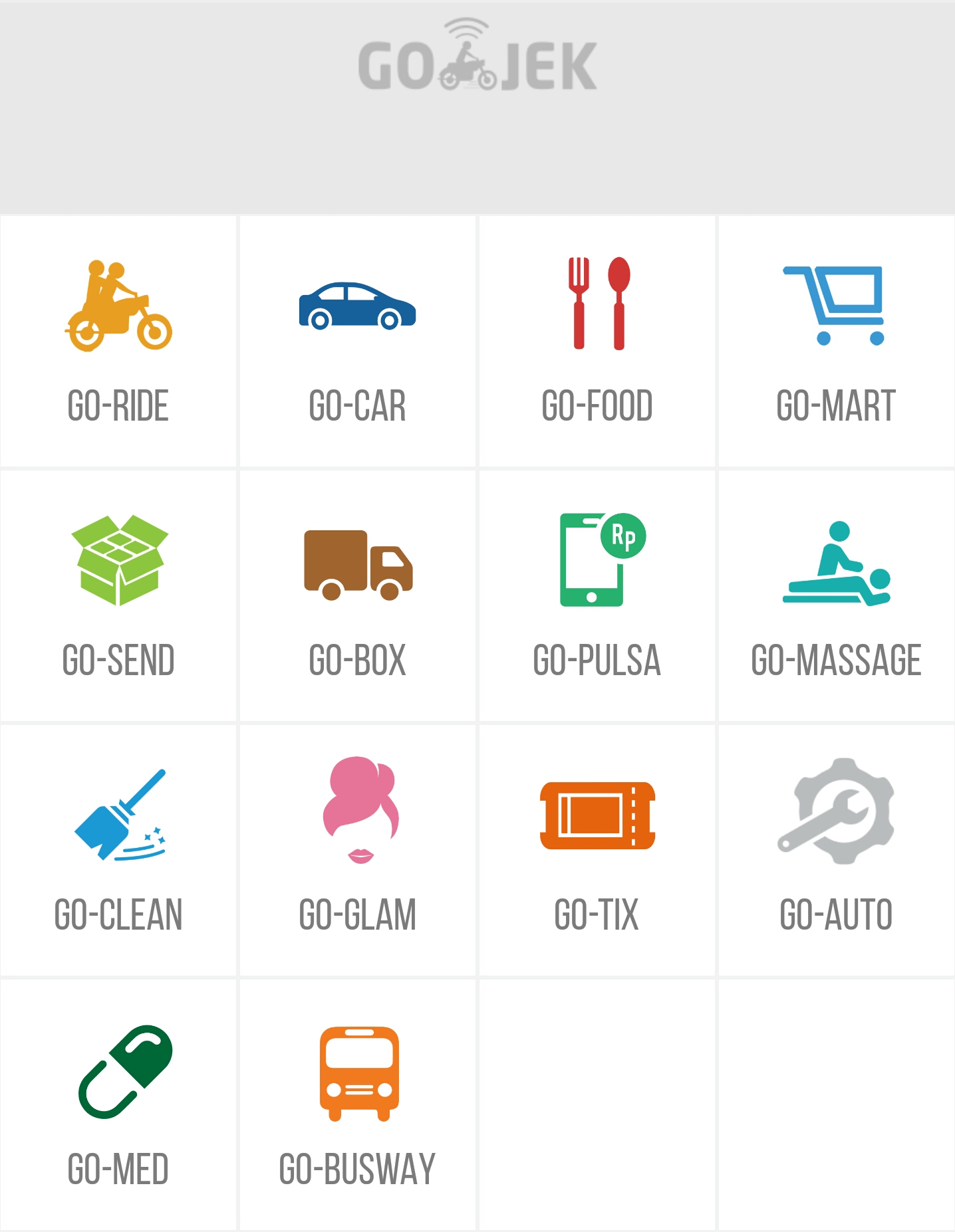 Kecanggihan aplikasi GO-JEK sebagai startup di bidang transportasi, merupakan screenshot pribadi.