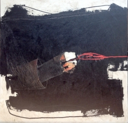 Mantra Angin, (2014), 195 x 195 Cm, Mixed media on canvas. (Foto dari seniman)