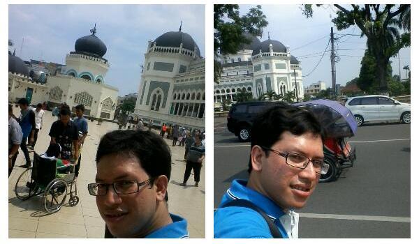 Wisata religius yang saya kunjungi saat solo traveling, Masjid Raya Medan (Samsung GT-C3520), (dok pri).