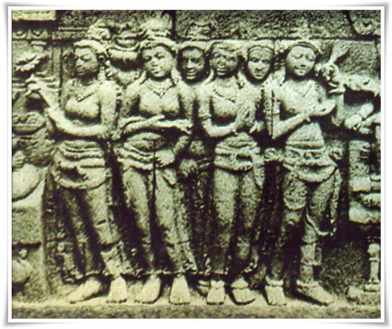 Busana di relief Karmawibhangga (Sumber: Buku Busana Jawa Kuna)