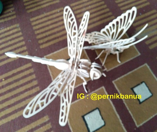 Capung & kupu-kupu puzzle 3D (Gambar : @pernikbanua)