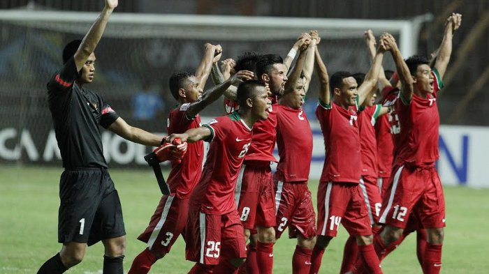 Timnas Indonesia meraih kemenangan 2-1 kontra Thailand pada laga pertama final Piala AFF 2016. Superball.tribunnews.com