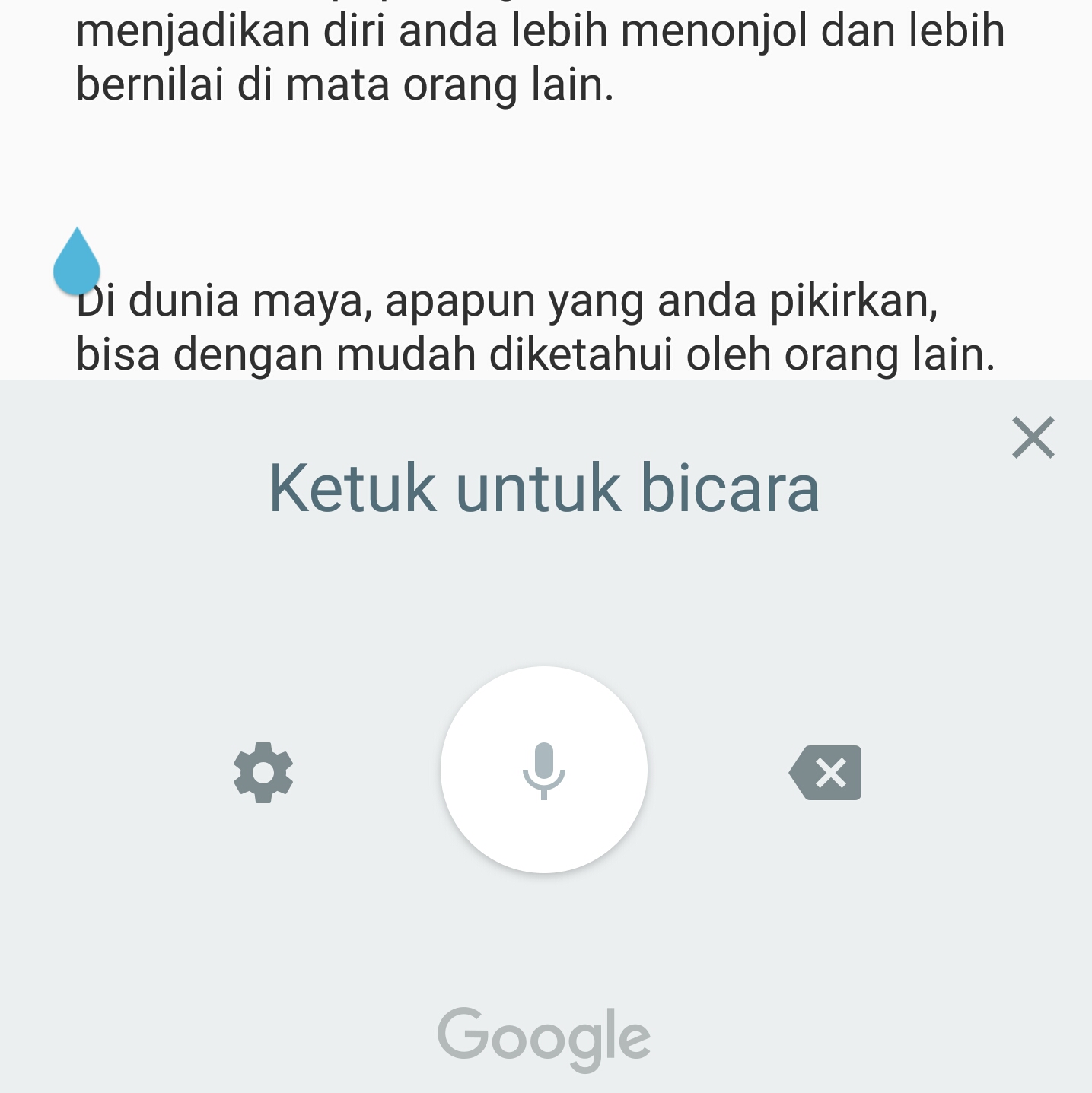 Tampilan aplikasi Memo saat digunakan untuk menulis dengan mulut. (@iskandarjet)